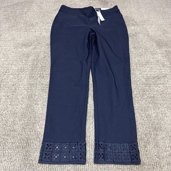 Chico’s Pants Brigitte Slim Leg Blue Women’s Size 0 U.S Size 4 NWT - Picture 1 of 12